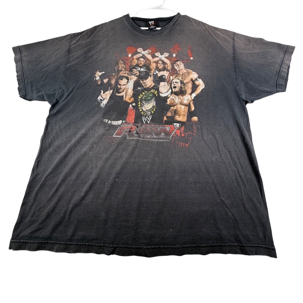 Vintage 2007 WWE RAW T-Shirt Mens 2XL Black Fifth Sun